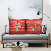 East Timor Christmas Pillow Cover with Santa Crocodile Gingerbread Palm Trees and Red Holiday - Wonder Print Shop
