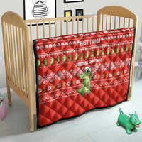 East Timor Christmas Quilt with Santa Crocodile Gingerbread Palm Trees and Red Holiday - Wonder Print Shop