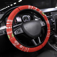 East Timor Christmas Steering Wheel Cover with Santa Crocodile Gingerbread Palm Trees and Red Holiday - Wonder Print Shop