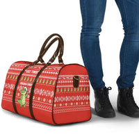 East Timor Christmas Travel Bag with Santa Crocodile Gingerbread Palm Trees and Red Holiday - Wonder Print Shop
