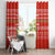 East Timor Christmas Window Curtain with Santa Crocodile Gingerbread Palm Trees and Red Holiday - Wonder Print Shop