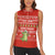 East Timor Christmas Women Sleeveless Polo Shirt with Santa Crocodile Gingerbread Palm Trees and Red Holiday - Wonder Print Shop