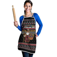 East Timor Christmas Apron with Santa in Traditional Robe Gift Basket Ho Ho Ho Text and Black Festive - Wonder Print Shop