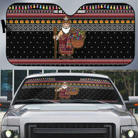 East Timor Christmas Auto Sun Shade with Santa in Traditional Robe Gift Basket Ho Ho Ho Text and Black Festive - Wonder Print Shop