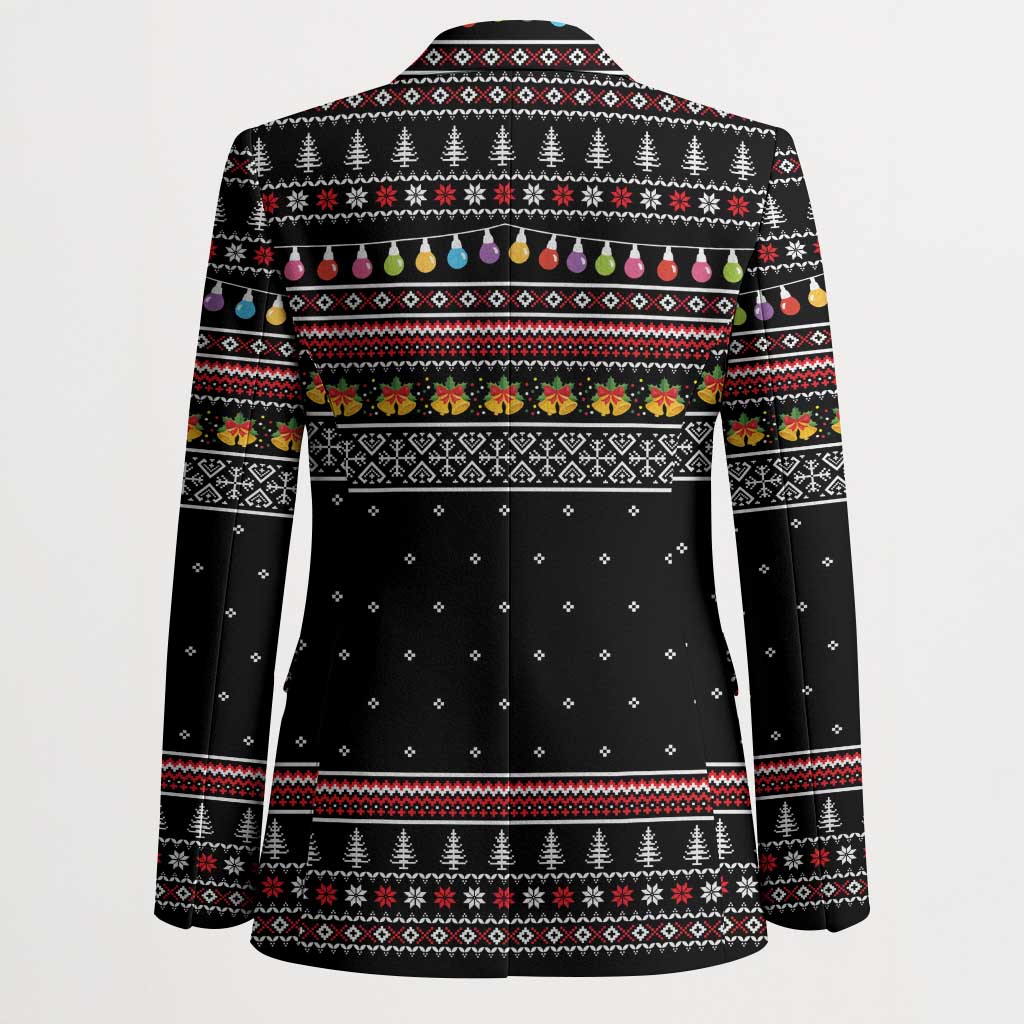 East Timor Christmas Blazer with Santa in Traditional Robe Gift Basket Ho Ho Ho Text and Black Festive - Wonder Print Shop