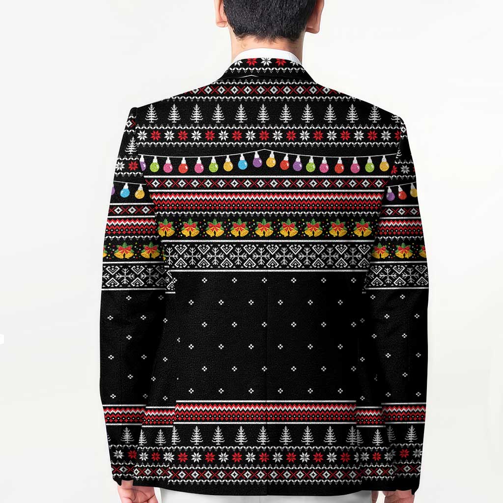 East Timor Christmas Blazer with Santa in Traditional Robe Gift Basket Ho Ho Ho Text and Black Festive - Wonder Print Shop