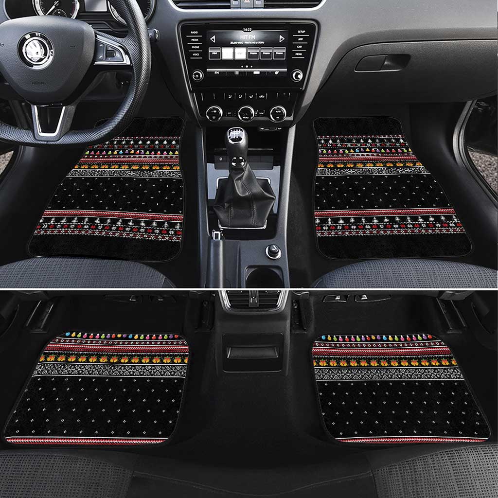 East Timor Christmas Car Mats with Santa in Traditional Robe Gift Basket Ho Ho Ho Text and Black Festive - Wonder Print Shop