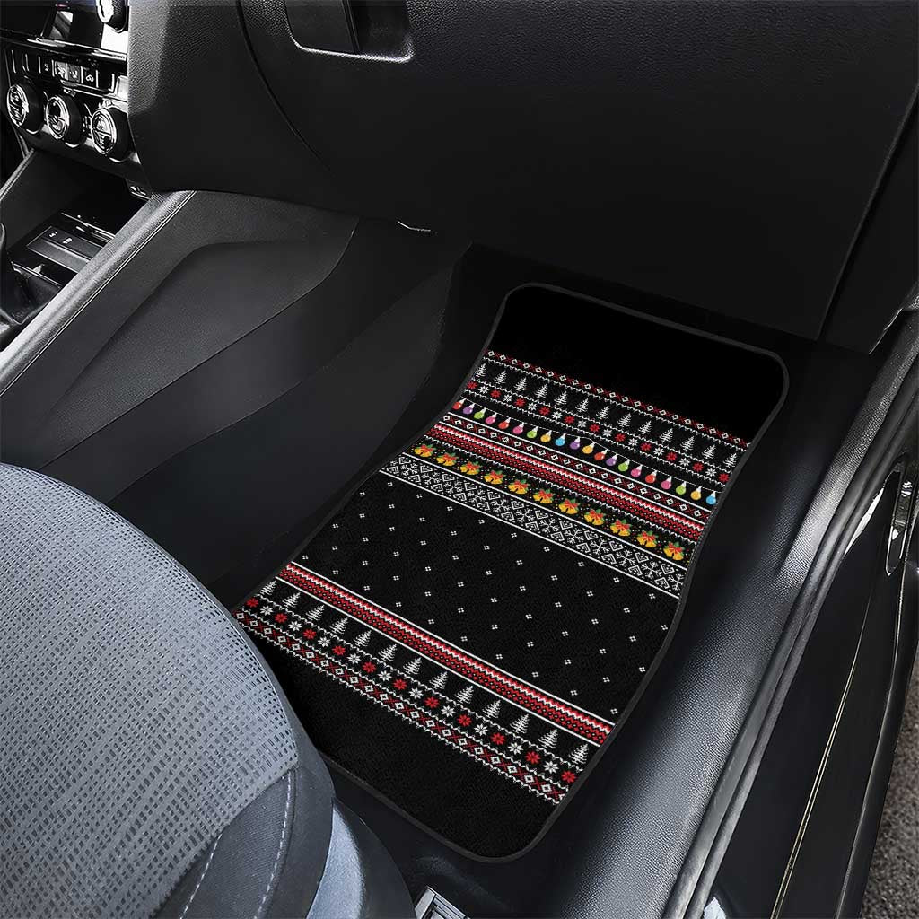 East Timor Christmas Car Mats with Santa in Traditional Robe Gift Basket Ho Ho Ho Text and Black Festive - Wonder Print Shop