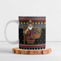 East Timor Christmas Ceramic Mug with Santa in Traditional Robe Gift Basket Ho Ho Ho Text and Black Festive - Wonder Print Shop