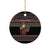 East Timor Christmas Ceramic Ornament with Santa in Traditional Robe Gift Basket Ho Ho Ho Text and Black Festive - Wonder Print Shop