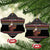 East Timor Christmas Ceramic Ornament with Santa in Traditional Robe Gift Basket Ho Ho Ho Text and Black Festive - Wonder Print Shop