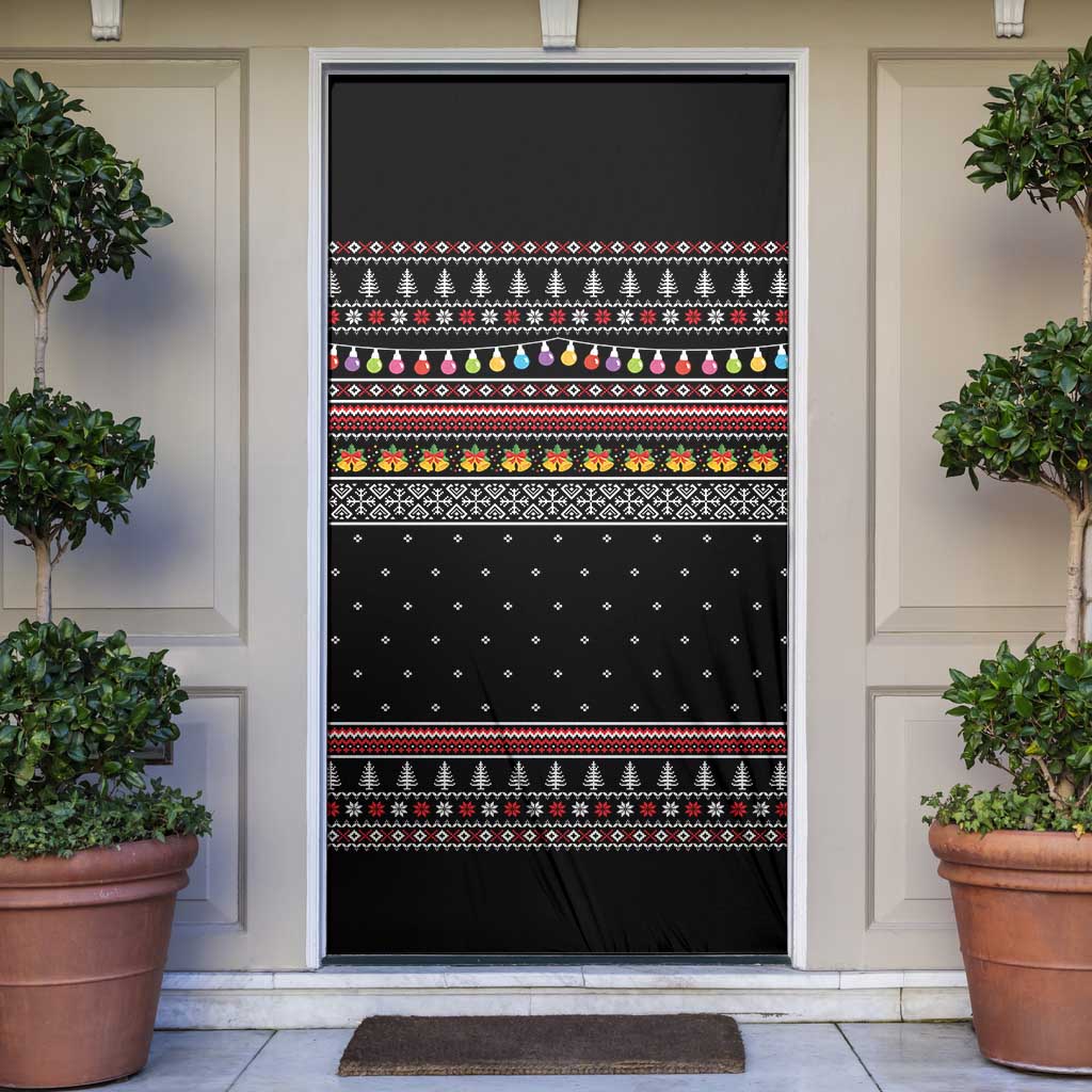 East Timor Christmas Door Cover with Santa in Traditional Robe Gift Basket Ho Ho Ho Text and Black Festive - Wonder Print Shop