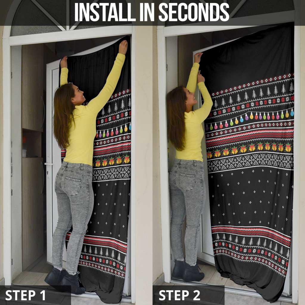 East Timor Christmas Door Cover with Santa in Traditional Robe Gift Basket Ho Ho Ho Text and Black Festive - Wonder Print Shop