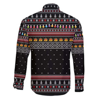 East Timor Christmas Family Matching Puletasi and Hawaiian Shirt with Santa in Traditional Robe Gift Basket Ho Ho Ho Text and Black Festive - Wonder Print Shop