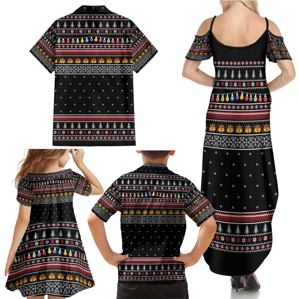 East Timor Christmas Family Matching Summer Maxi Dress and Hawaiian Shirt with Santa in Traditional Robe Gift Basket Ho Ho Ho Text and Black Festive - Wonder Print Shop