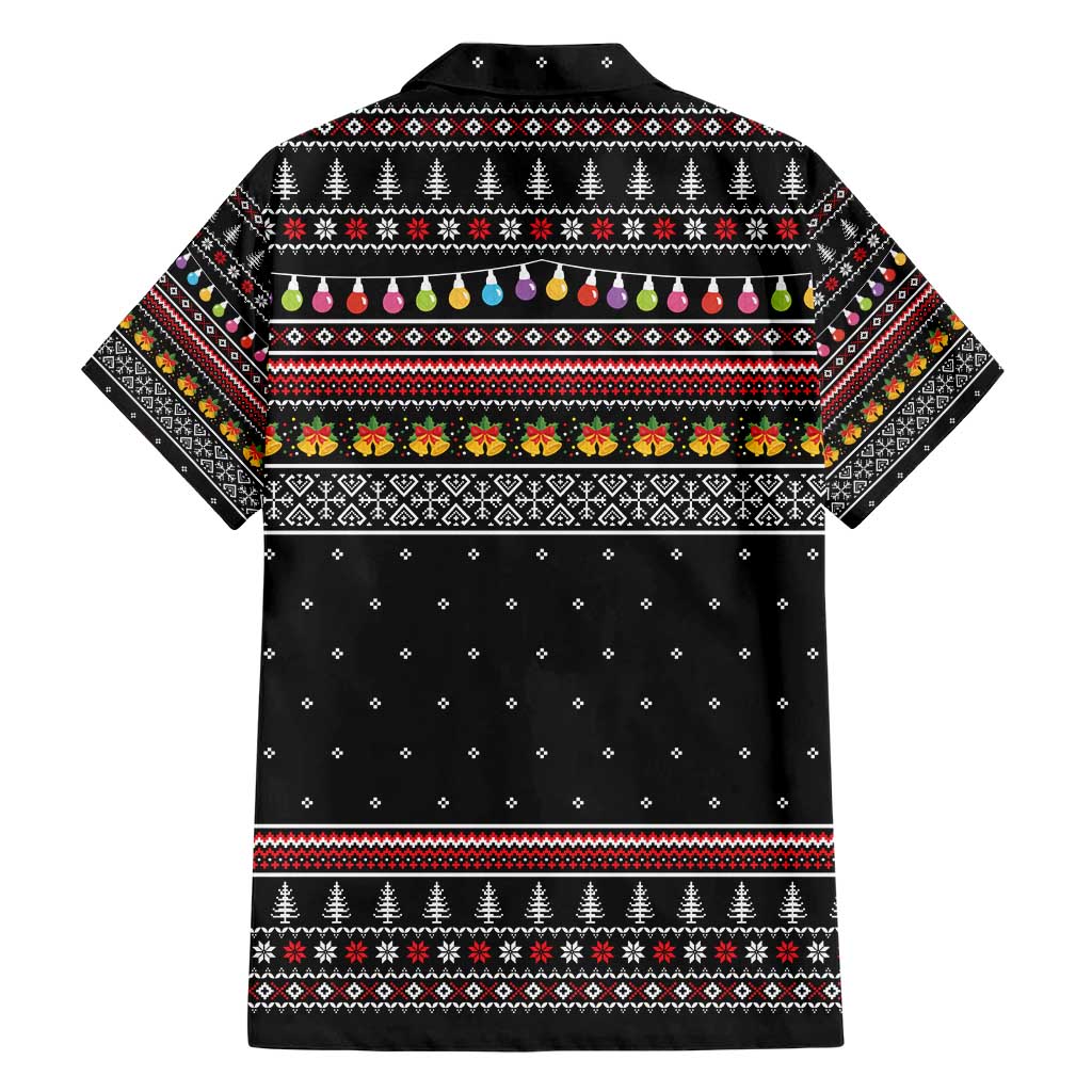 East Timor Christmas Hawaiian Shirt with Santa in Traditional Robe Gift Basket Ho Ho Ho Text and Black Festive - Wonder Print Shop