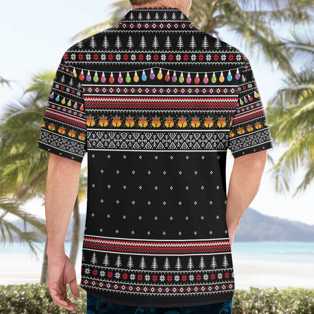 East Timor Christmas Hawaiian Shirt with Santa in Traditional Robe Gift Basket Ho Ho Ho Text and Black Festive - Wonder Print Shop