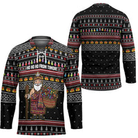 East Timor Christmas Hockey Jersey with Santa in Traditional Robe Gift Basket Ho Ho Ho Text and Black Festive - Wonder Print Shop