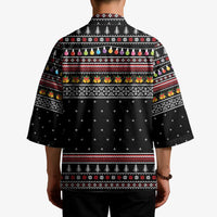 East Timor Christmas Kimono with Santa in Traditional Robe Gift Basket Ho Ho Ho Text and Black Festive - Wonder Print Shop