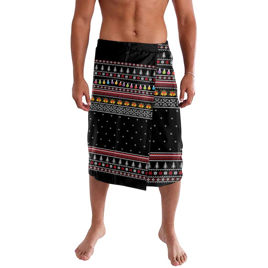 East Timor Christmas Lavalava with Santa in Traditional Robe Gift Basket Ho Ho Ho Text and Black Festive - Wonder Print Shop