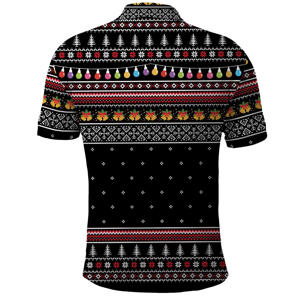 East Timor Christmas Polo Shirt with Santa in Traditional Robe Gift Basket Ho Ho Ho Text and Black Festive - Wonder Print Shop