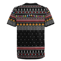 East Timor Christmas Rugby Jersey with Santa in Traditional Robe Gift Basket Ho Ho Ho Text and Black Festive - Wonder Print Shop