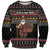 East Timor Christmas Sweatshirt with Santa in Traditional Robe Gift Basket Ho Ho Ho Text and Black Festive - Wonder Print Shop