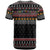 East Timor Christmas T Shirt with Santa in Traditional Robe Gift Basket Ho Ho Ho Text and Black Festive - Wonder Print Shop