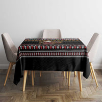East Timor Christmas Tablecloth with Santa in Traditional Robe Gift Basket Ho Ho Ho Text and Black Festive - Wonder Print Shop