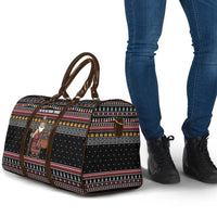 East Timor Christmas Travel Bag with Santa in Traditional Robe Gift Basket Ho Ho Ho Text and Black Festive - Wonder Print Shop