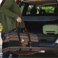 East Timor Christmas Travel Bag with Santa in Traditional Robe Gift Basket Ho Ho Ho Text and Black Festive - Wonder Print Shop