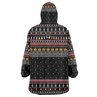 East Timor Christmas Wearable Blanket Hoodie with Santa in Traditional Robe Gift Basket Ho Ho Ho Text and Black Festive - Wonder Print Shop