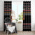 East Timor Christmas Window Curtain with Santa in Traditional Robe Gift Basket Ho Ho Ho Text and Black Festive - Wonder Print Shop
