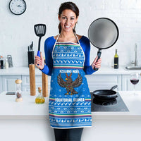 Equatorial Guinea Christmas Apron with Nzalang Noel Eagle Flag Snowflakes and Blue Holiday - Wonder Print Shop