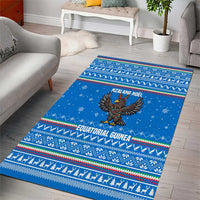 Equatorial Guinea Christmas Area Rug with Nzalang Noel Eagle Flag Snowflakes and Blue Holiday - Wonder Print Shop