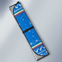 Equatorial Guinea Christmas Auto Sun Shade with Nzalang Noel Eagle Flag Snowflakes and Blue Holiday - Wonder Print Shop