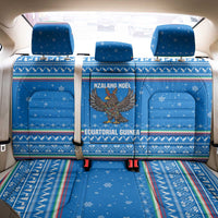 Equatorial Guinea Christmas Back Car Seat Cover with Nzalang Noel Eagle Flag Snowflakes and Blue Holiday - Wonder Print Shop