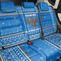Equatorial Guinea Christmas Back Car Seat Cover with Nzalang Noel Eagle Flag Snowflakes and Blue Holiday - Wonder Print Shop