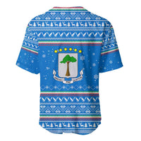 Equatorial Guinea Christmas Baseball Jersey with Nzalang Noel Eagle Flag Snowflakes and Blue Holiday - Wonder Print Shop
