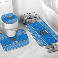 Equatorial Guinea Christmas Bathroom Set with Nzalang Noel Eagle Flag Snowflakes and Blue Holiday - Wonder Print Shop