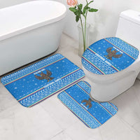 Equatorial Guinea Christmas Bathroom Set with Nzalang Noel Eagle Flag Snowflakes and Blue Holiday - Wonder Print Shop