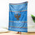 Equatorial Guinea Christmas Blanket with Nzalang Noel Eagle Flag Snowflakes and Blue Holiday - Wonder Print Shop