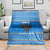 Equatorial Guinea Christmas Blanket with Nzalang Noel Eagle Flag Snowflakes and Blue Holiday - Wonder Print Shop