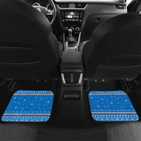 Equatorial Guinea Christmas Car Mats with Nzalang Noel Eagle Flag Snowflakes and Blue Holiday - Wonder Print Shop
