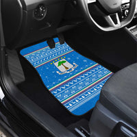 Equatorial Guinea Christmas Car Mats with Nzalang Noel Eagle Flag Snowflakes and Blue Holiday - Wonder Print Shop