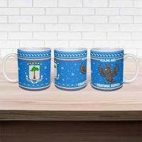 Equatorial Guinea Christmas Ceramic Mug with Nzalang Noel Eagle Flag Snowflakes and Blue Holiday - Wonder Print Shop