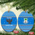 Equatorial Guinea Christmas Ceramic Ornament with Nzalang Noel Eagle Flag Snowflakes and Blue Holiday - Wonder Print Shop