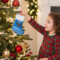 Equatorial Guinea Christmas Stocking with Nzalang Noel Eagle Flag Snowflakes and Blue Holiday - Wonder Print Shop