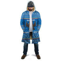 Equatorial Guinea Christmas Cloak with Nzalang Noel Eagle Flag Snowflakes and Blue Holiday - Wonder Print Shop