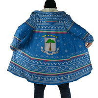 Equatorial Guinea Christmas Cloak with Nzalang Noel Eagle Flag Snowflakes and Blue Holiday - Wonder Print Shop